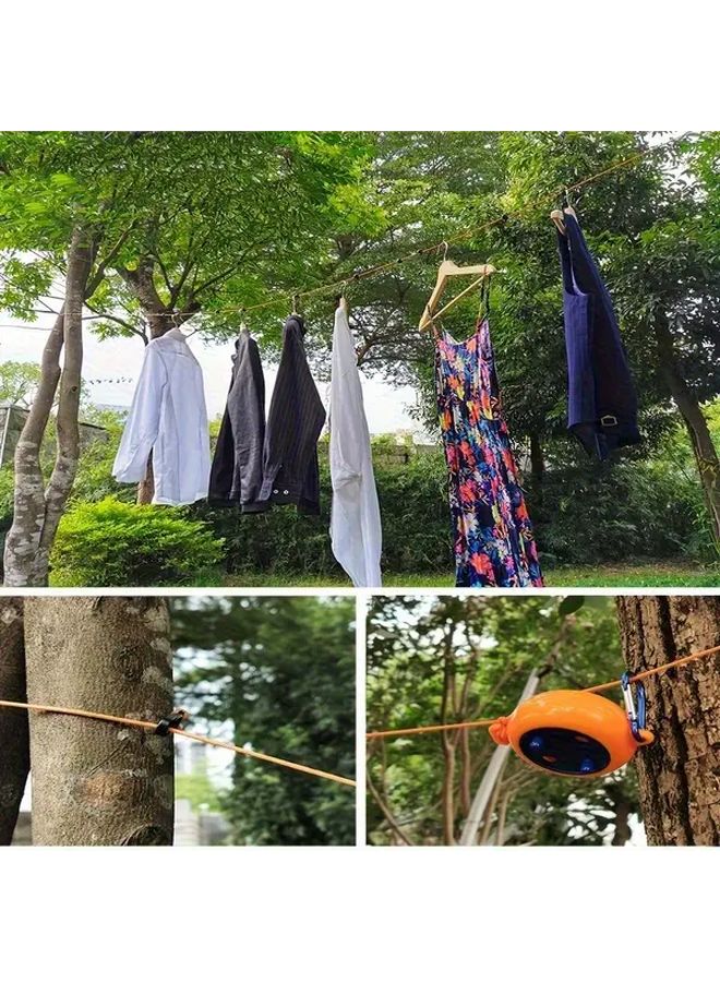 32 Feet Orange Retractable Portable Camping Clothesline For Outdoor Travel Fishing - Image 2