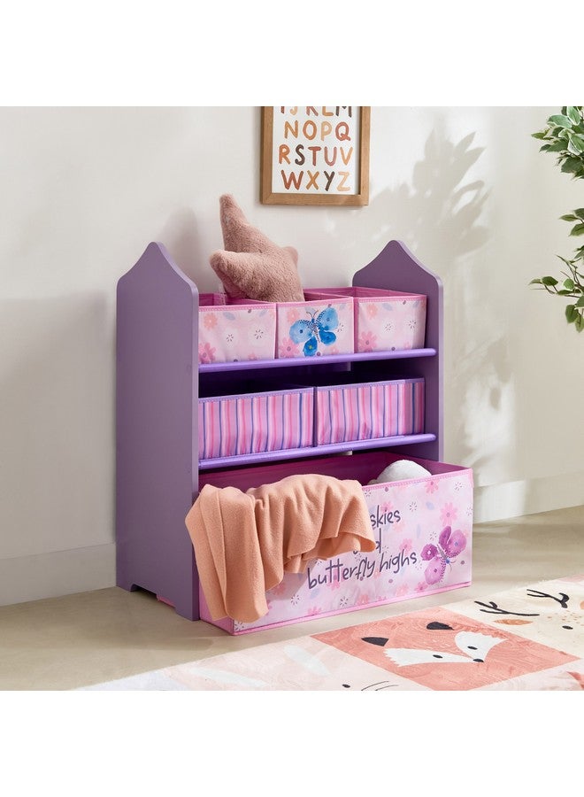 Home Box Meadows Candice Butterfly Fabric Storage Rack with 6 Bins 63 x 30 x 70 cm  - Image 1