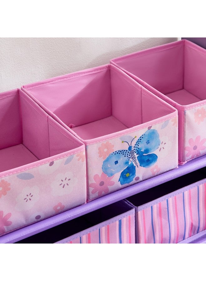 Home Box Meadows Candice Butterfly Fabric Storage Rack with 6 Bins 63 x 30 x 70 cm  - Image 3