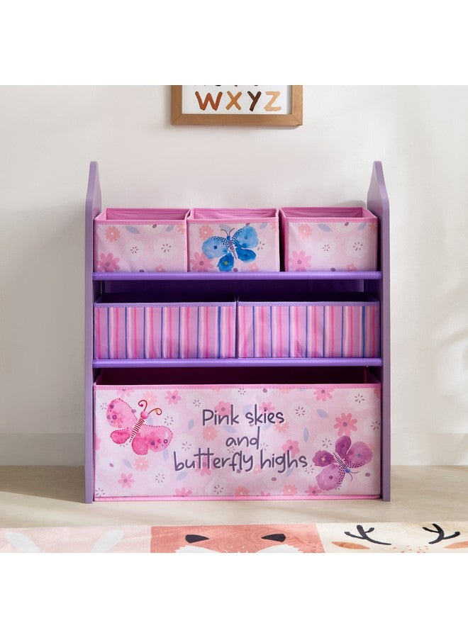 Home Box Meadows Candice Butterfly Fabric Storage Rack with 6 Bins 63 x 30 x 70 cm  - Image 2