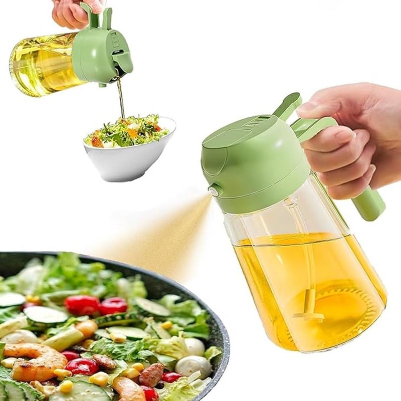 Luximal Olive Oil Dispenser 2 in 1 Oil Sprayer for Cooking 17oz500ml Glass Oil Spray Bottle with Pourer Foodgrade Oil Dispenser and Oil Sprayer for Kitchen Salad Frying BBQ Multicolour