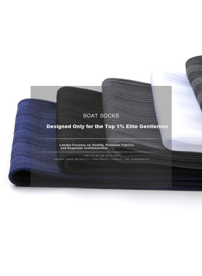 LANG SHA Langsha Men's Silk Socks, Summer Thin Breathable Ice Silk Socks, Black Mid-calf Business Socks - Image 4