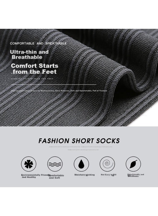 LANG SHA Langsha Men's Silk Socks, Summer Thin Breathable Ice Silk Socks, Black Mid-calf Business Socks - Image 5