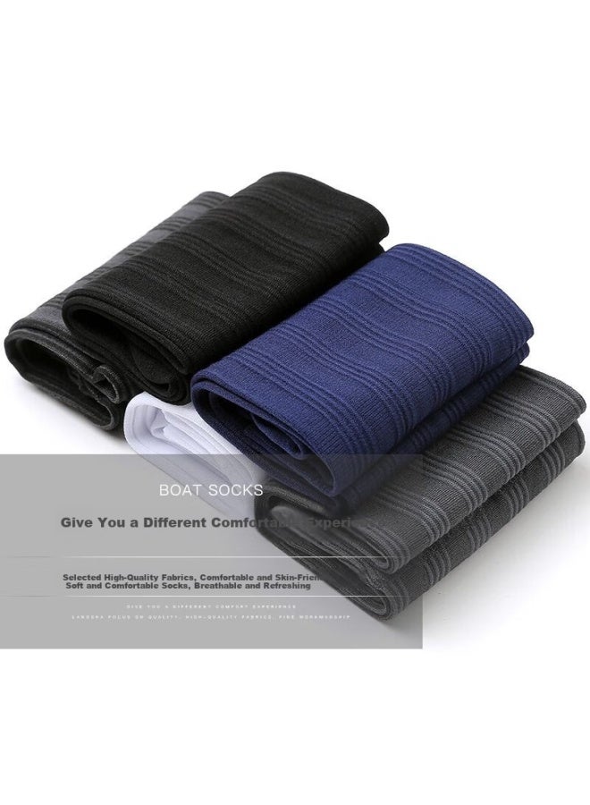 LANG SHA Langsha Men's Silk Socks, Summer Thin Breathable Ice Silk Socks, Black Mid-calf Business Socks - Image 3