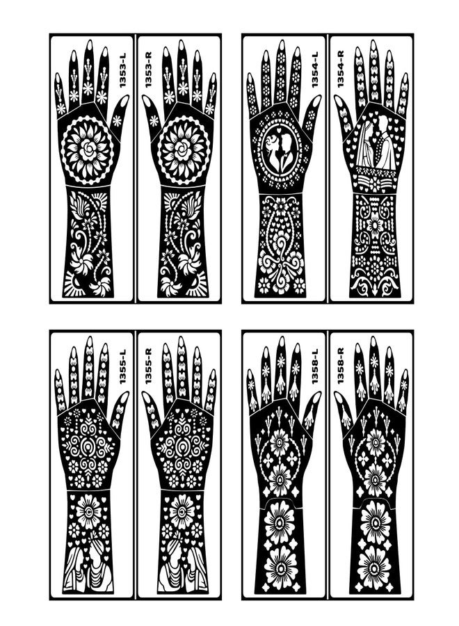 VANVATI Easy Mehndi Design & Premium Henna Stencil Sticker Combo for Party Looks - Image 2