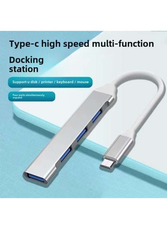 Generic - Typec Docking Station Computer Docking Station USB3.0 Four-port Hub Hub Splitter Otg Converter-Number Of Interfaces:The Activity Is About To End 00:59 Minutes-type-c -grey - Image 1