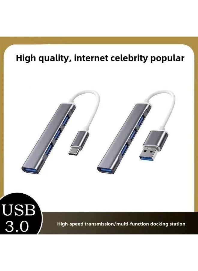 Generic - Typec Docking Station Computer Docking Station USB3.0 Four-port Hub Hub Splitter Otg Converter-Number Of Interfaces:The Activity Is About To End 00:59 Minutes-type-c -grey - Image 1