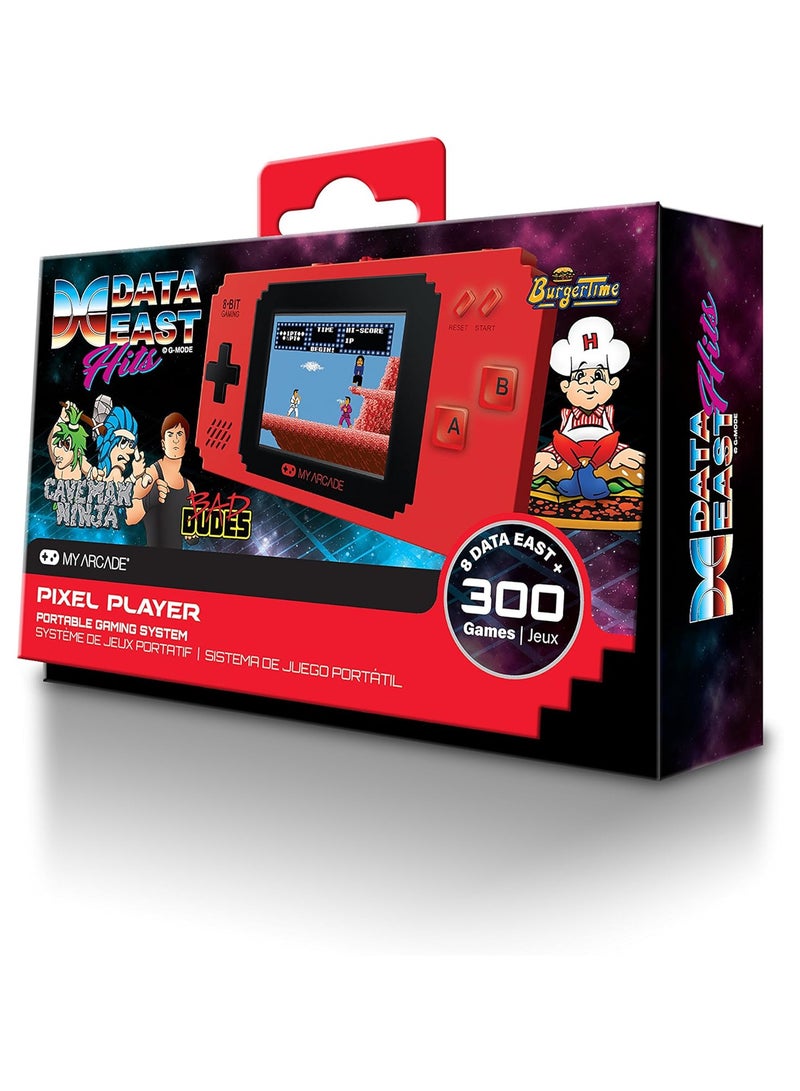 My Arcade Pixel Player Handheld Game Console: 300 Retro Style Games Plus 8 Data East Hits, Battery or Micro USB Powered, Color Display, AV Out Jack for TV, Speaker, Volume Control, Headphone Jack - Image 2