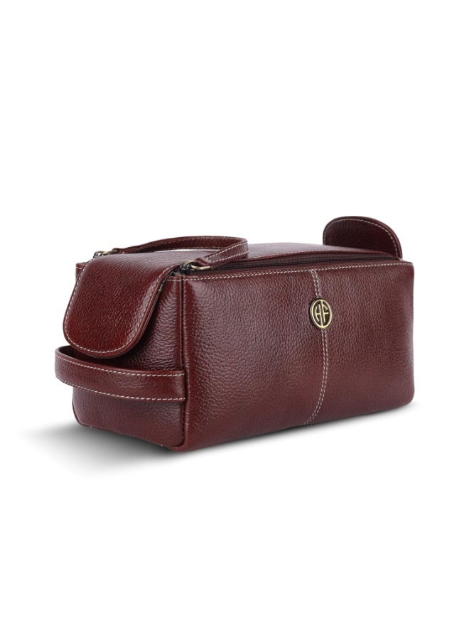 HAMMONDS FLYCATCHER Leather Toiletry Bag for Men and Women - Travel Organizer Pouch, Shaving Kit Bag for Men, Cosmetic Organizer Bag, Toiletry Pouch for Men with Multiple Pockets - Image 1