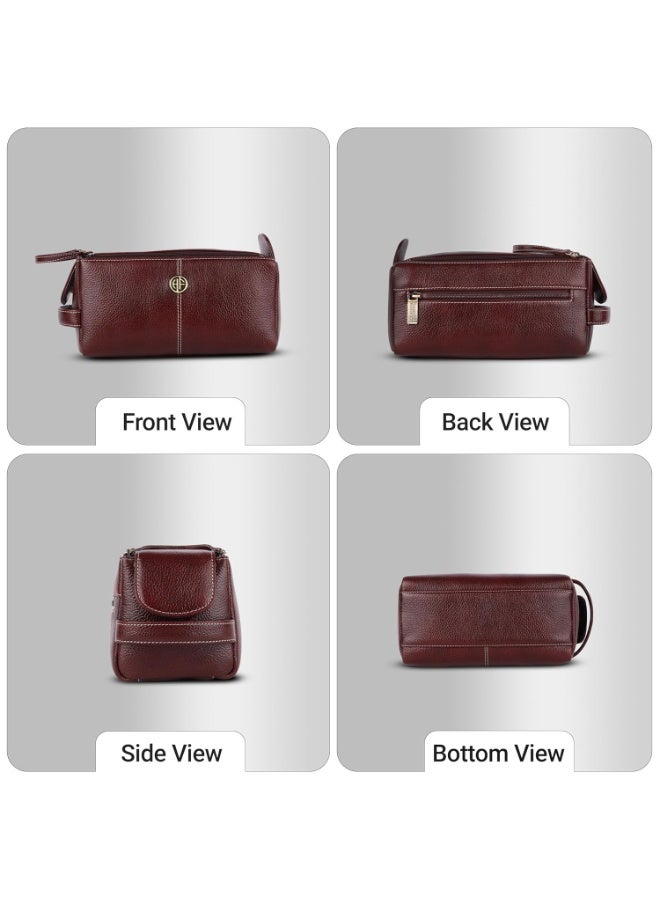 HAMMONDS FLYCATCHER Leather Toiletry Bag for Men and Women - Travel Organizer Pouch, Shaving Kit Bag for Men, Cosmetic Organizer Bag, Toiletry Pouch for Men with Multiple Pockets - Image 5