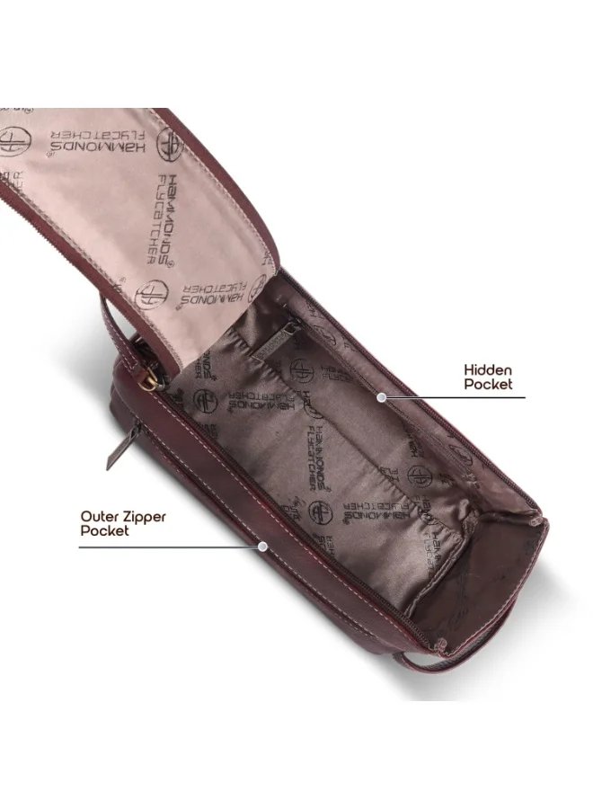 HAMMONDS FLYCATCHER Leather Toiletry Bag for Men and Women - Travel Organizer Pouch, Shaving Kit Bag for Men, Cosmetic Organizer Bag, Toiletry Pouch for Men with Multiple Pockets