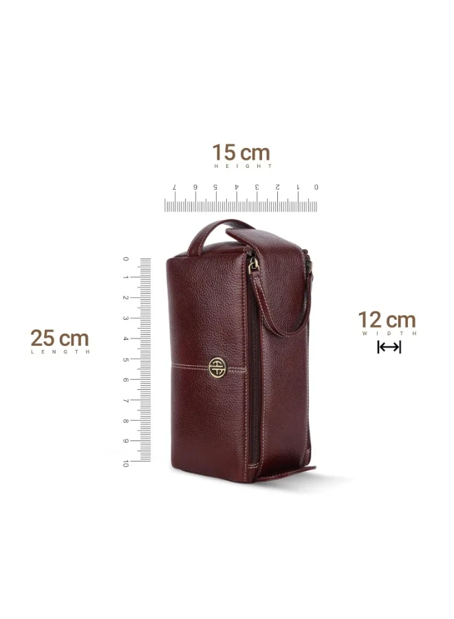 HAMMONDS FLYCATCHER Leather Toiletry Bag for Men and Women - Travel Organizer Pouch, Shaving Kit Bag for Men, Cosmetic Organizer Bag, Toiletry Pouch for Men with Multiple Pockets