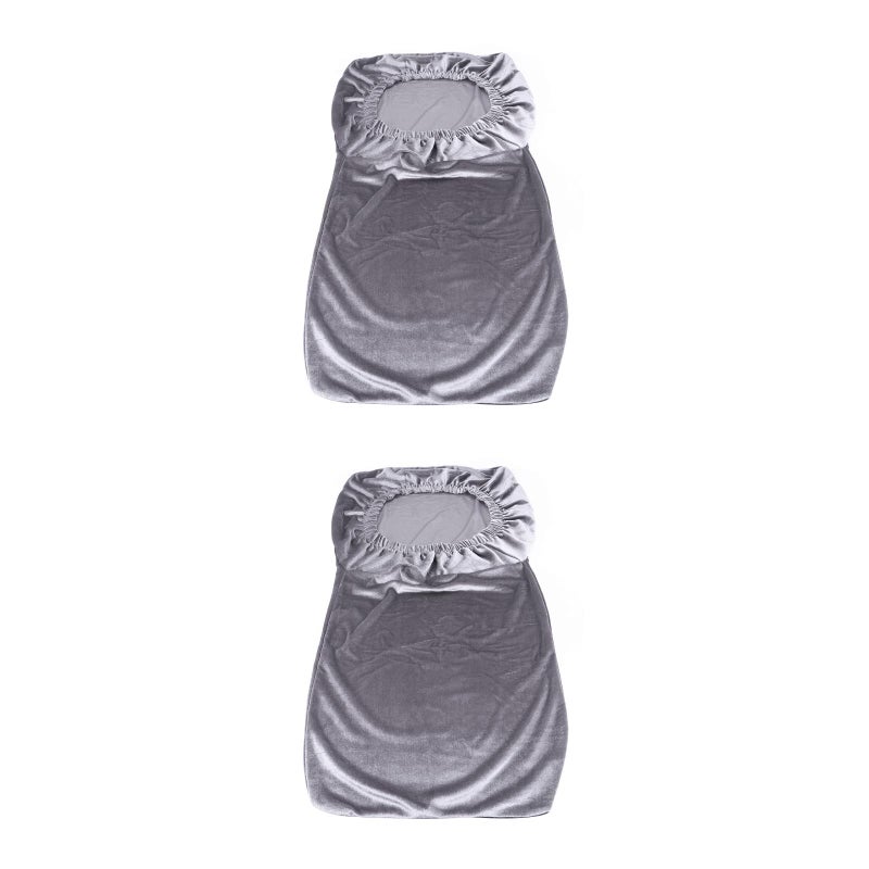 2pcs Elastic Seat Protective Case Removable Stretchy Chair Sleeve Chair Cover for Hotel Party Office (Grey) - Image 1