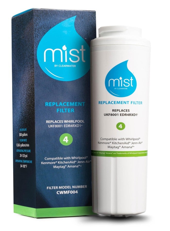 Mist UKF8001 Replacement For Whirlpool Maytag, 4396395, EDR4RXD1, Pur Filter 4, Kenmore 46-9005, Refrigerator Water Filter - Image 1