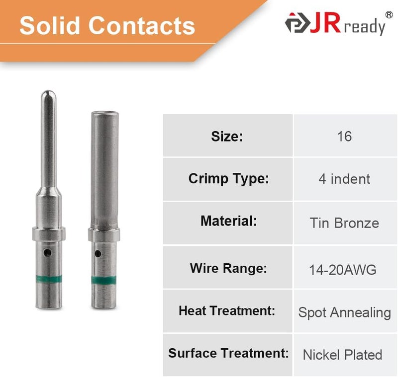 JRready ST6114 DT 4 Pin Connector DT06-4S DT04-4P Gray Waterproof Electrical Wire Connector with Deutsch Solid Contact Wire Size 14-20AWG and Sealing Plug,3 Sets - Image 3