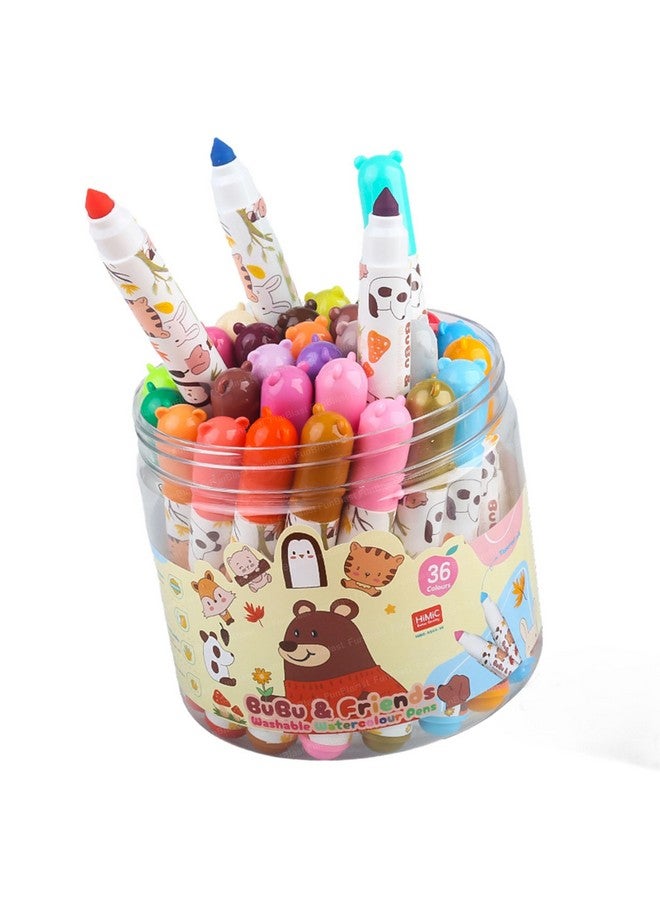 فنبلاست أقلام تلوين فن بلاست - أقلام ألوان مائية قابلة للغسل، مجموعة تلوين، أقلام رسم فنية، أقلام رسم ملونة للأطفال، أدوات رسم فنية، لوازم فنية جذابة (36 قطعة) - Image 1