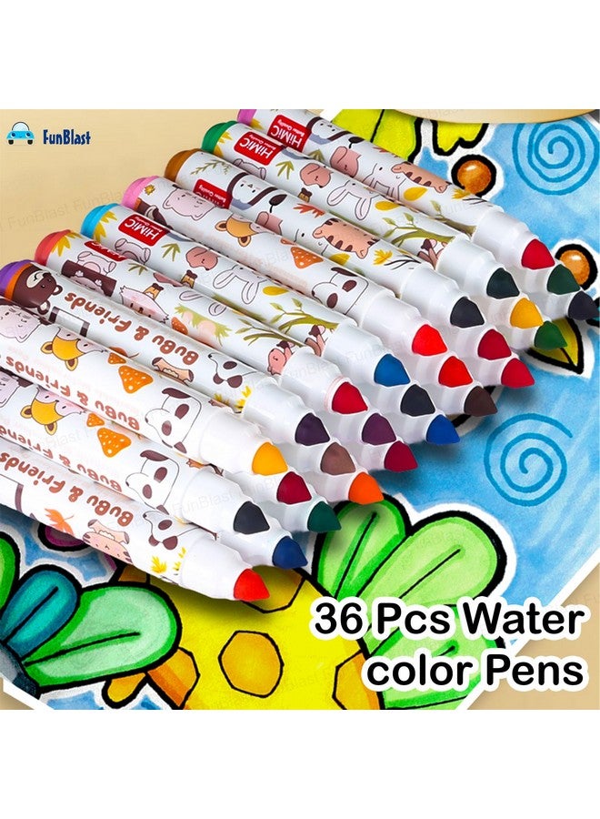 فنبلاست أقلام تلوين فن بلاست - أقلام ألوان مائية قابلة للغسل، مجموعة تلوين، أقلام رسم فنية، أقلام رسم ملونة للأطفال، أدوات رسم فنية، لوازم فنية جذابة (36 قطعة) - Image 4