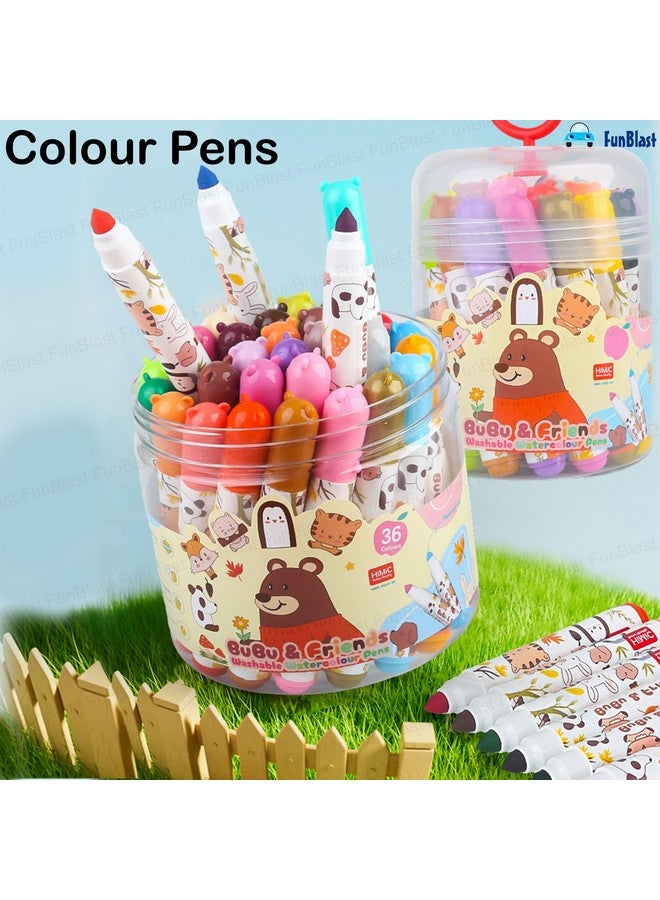 فنبلاست أقلام تلوين فن بلاست - أقلام ألوان مائية قابلة للغسل، مجموعة تلوين، أقلام رسم فنية، أقلام رسم ملونة للأطفال، أدوات رسم فنية، لوازم فنية جذابة (36 قطعة) - Image 2