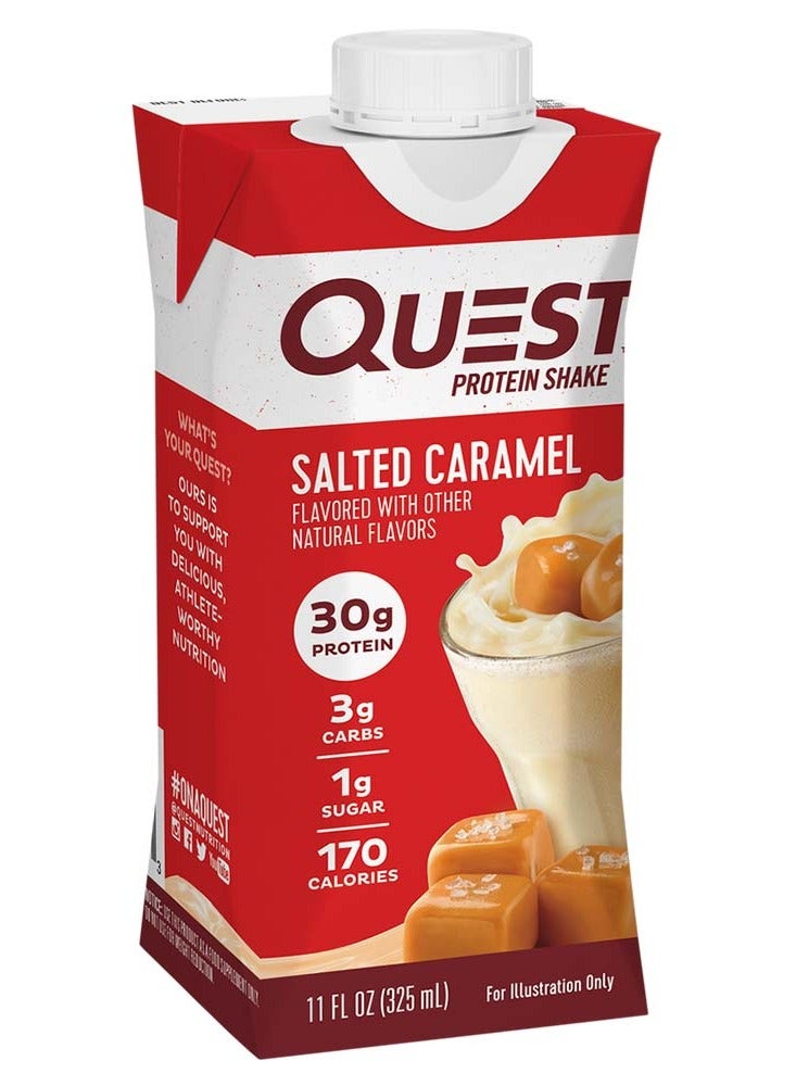 شراب البروتين التغذوي، نكهة الكراميل المملح، 325 مل، عالي البروتين، سعرات حرارية منخفضة