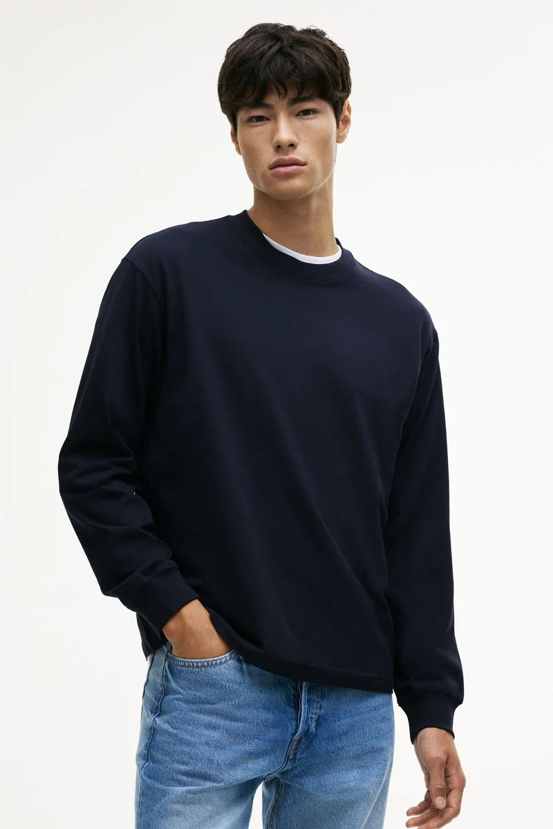 H&M Loose Fit Long-sleeved jersey top