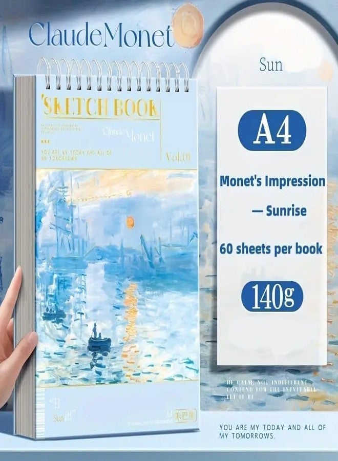 BlackZone A4 Sketching Book for Artist, A4 Thickened Sketchpad for Artist 60 Sheet, Students Hand-Painted Colored Lead Picture Album Sketch Book for Painting, Drawing, Art & Craft Work (Blue) - Image 2