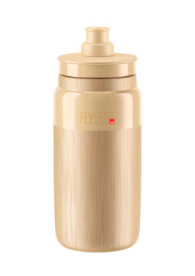 Elite Elite Fly 550ml Water Bottle  Beige with Tex Grip - Ultra-Lightweight and Ergonomic for Cyclist - Image 1