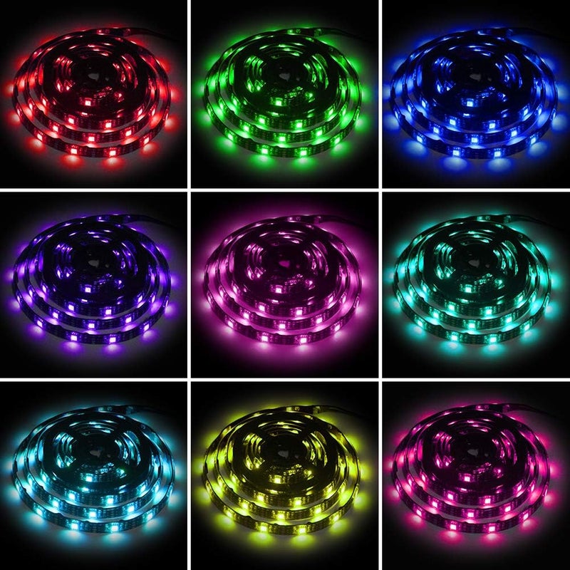 XYOP Led Strip Lights Battery Powered RGB 2M 6.56ft Battery Operated Led Battery Lights with 3 Keys Controller Waterproof Battery Led Rope Lights for TV, Bedroom, Mirror, PC, Camping & Home Decoration - Image 3