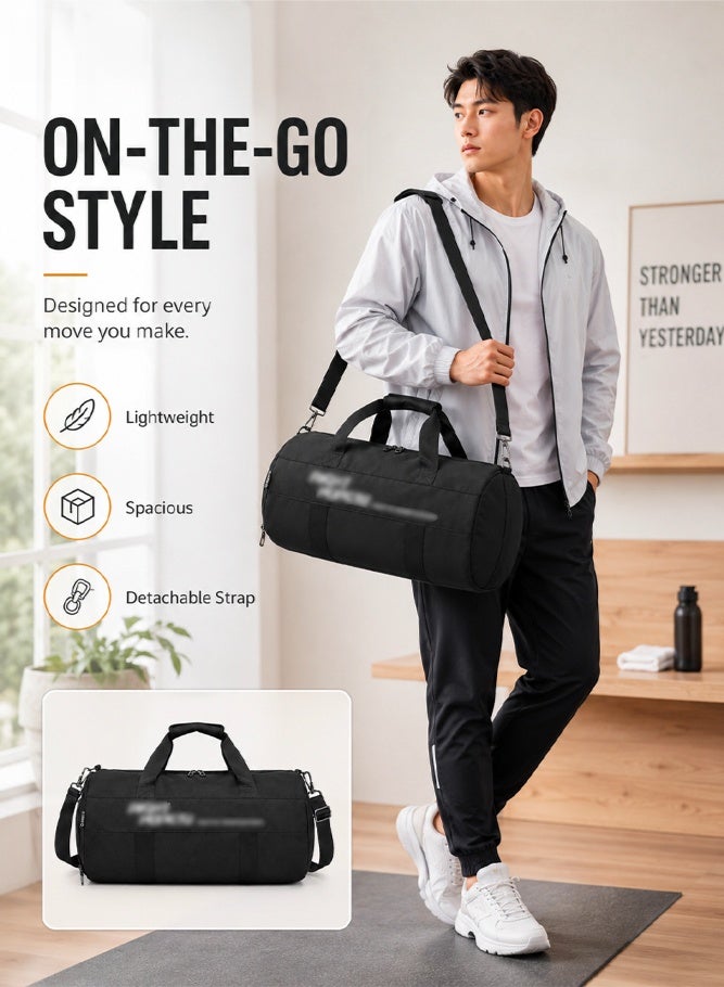 SHABILI Men Gym Sacks and Duffle Bag, Boys Polyester Sports Bag Tourist Bag with Independent Shoe Compartment, Travel Fitness Duffel Organizer Backpack for Outdoor Daily Use Training Camping Hiking Youth - Image 2
