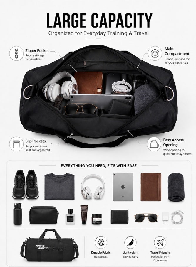 SHABILI Men Gym Sacks and Duffle Bag, Boys Polyester Sports Bag Tourist Bag with Independent Shoe Compartment, Travel Fitness Duffel Organizer Backpack for Outdoor Daily Use Training Camping Hiking Youth - Image 3