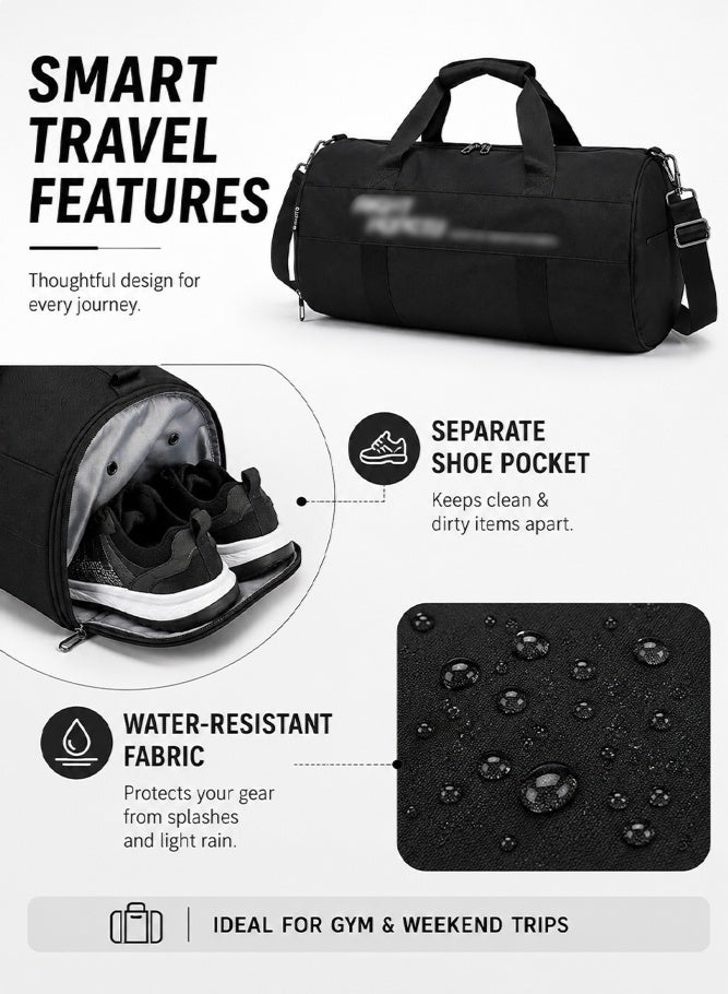 SHABILI Men Gym Sacks and Duffle Bag, Boys Polyester Sports Bag Tourist Bag with Independent Shoe Compartment, Travel Fitness Duffel Organizer Backpack for Outdoor Daily Use Training Camping Hiking Youth - Image 5