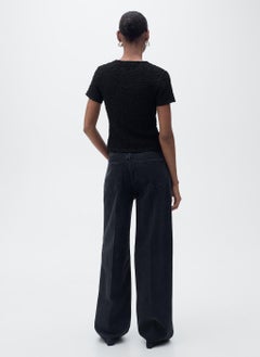 MANGO Textured Cotton-Blend T-Shirt  - Image 2