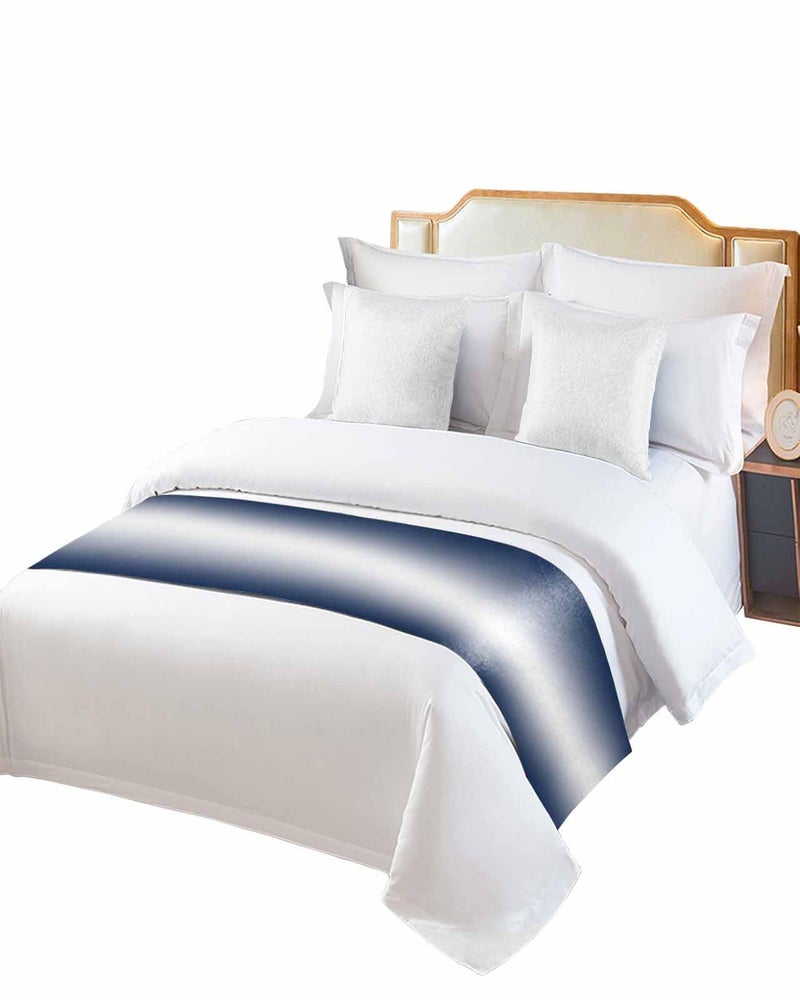 Navy Blue Ombre Bed Runner For Cal King Size Bed 102x20 Inches Modern Abstract Decorative Bed Throw - Image 3