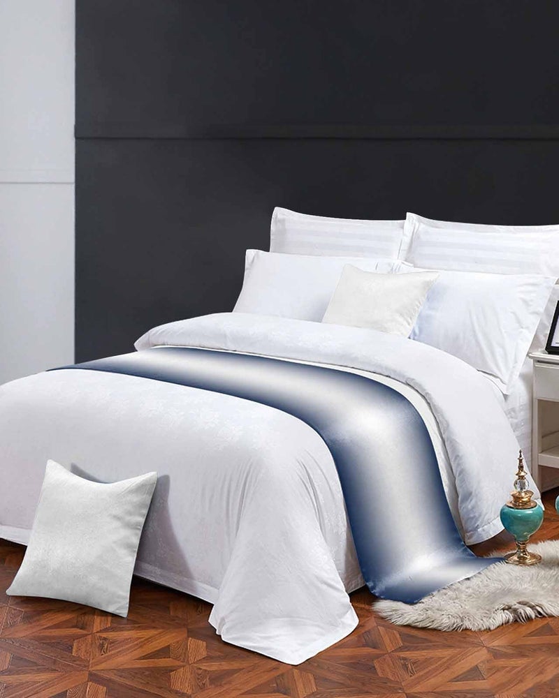 Navy Blue Ombre Bed Runner For Cal King Size Bed 102x20 Inches Modern Abstract Decorative Bed Throw - Image 4