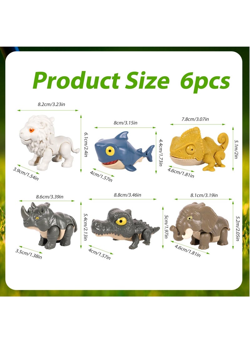 SOLARAE 6pcs Finger Biting Toys, Finger Bite Animals Figure, Chomp Toys Plastic, Novelty Finger Toys, Hand Dolls Props, Movable Joint Toys, Animal Action Figures for Boys Kids Birthday Party Holiday - Image 2