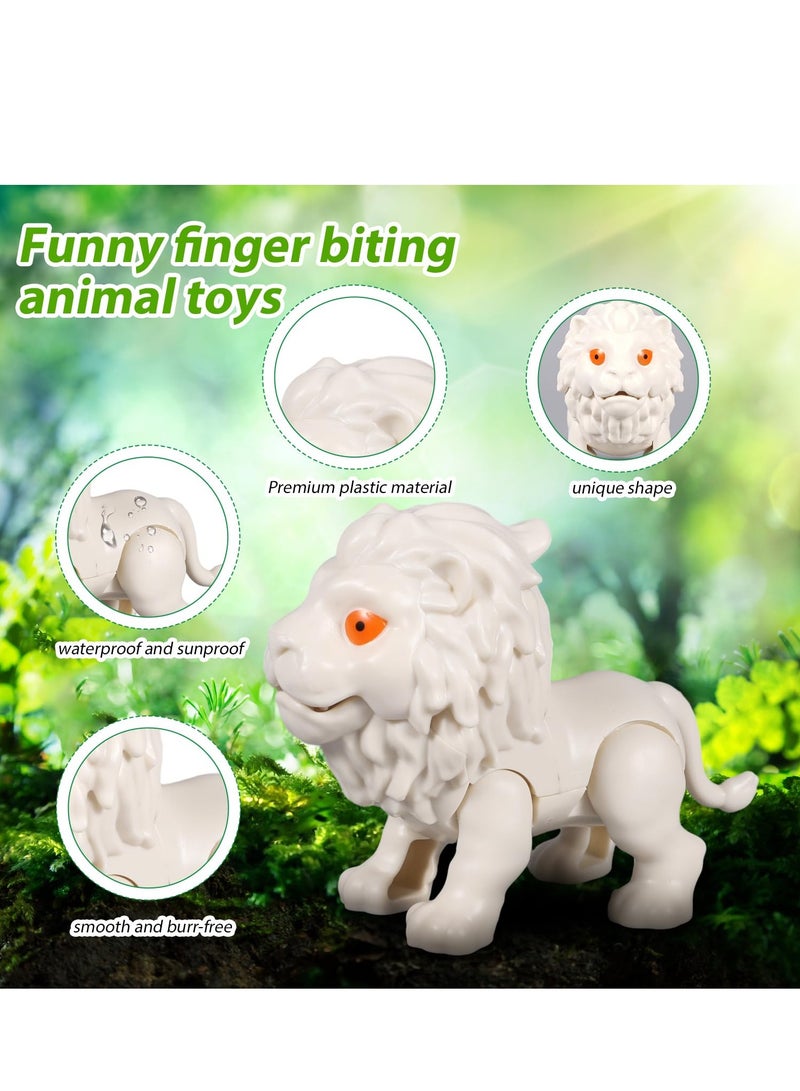 SOLARAE 6pcs Finger Biting Toys, Finger Bite Animals Figure, Chomp Toys Plastic, Novelty Finger Toys, Hand Dolls Props, Movable Joint Toys, Animal Action Figures for Boys Kids Birthday Party Holiday - Image 4