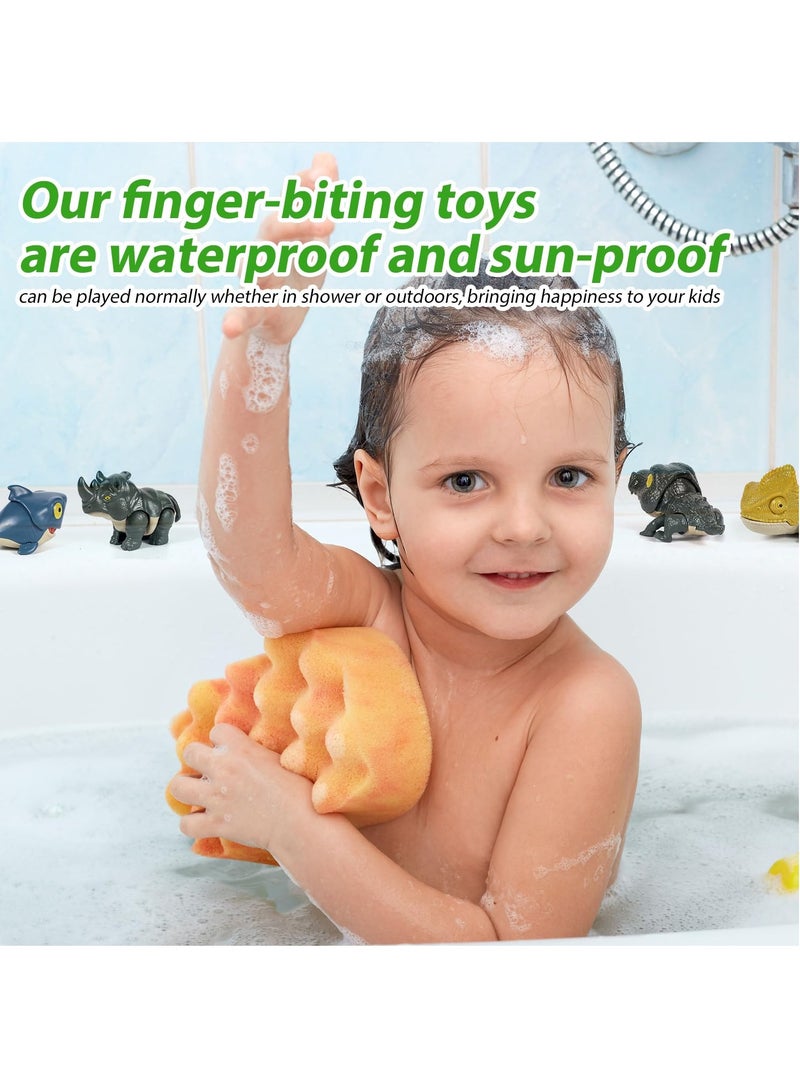 SOLARAE 6pcs Finger Biting Toys, Finger Bite Animals Figure, Chomp Toys Plastic, Novelty Finger Toys, Hand Dolls Props, Movable Joint Toys, Animal Action Figures for Boys Kids Birthday Party Holiday - Image 3
