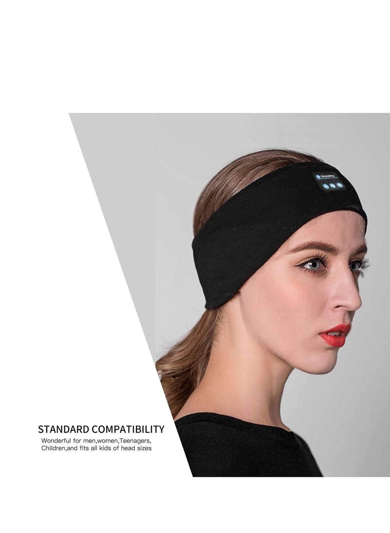 Wireless Headband Sleeping Headphones, Long Playing Sleeping Headphones with Built-in Speaker for Sports, Running, Yoga, Traveling (Black) - Image 2