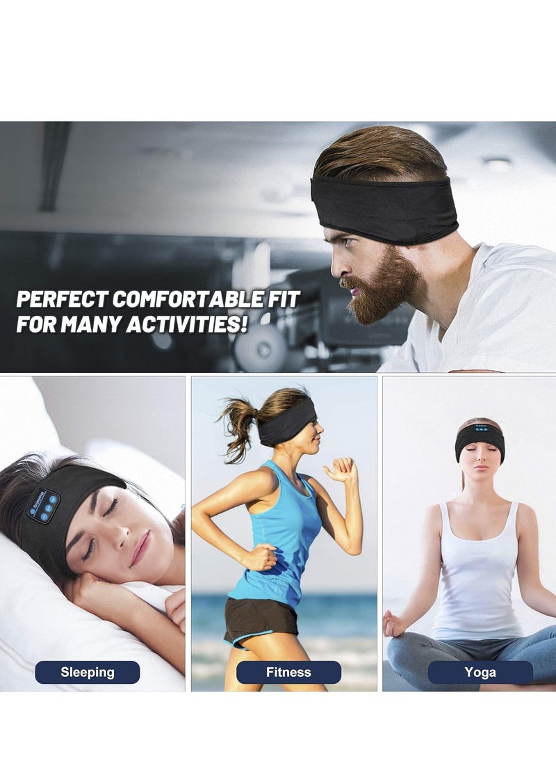 Wireless Headband Sleeping Headphones, Long Playing Sleeping Headphones with Built-in Speaker for Sports, Running, Yoga, Traveling (Black) - Image 5