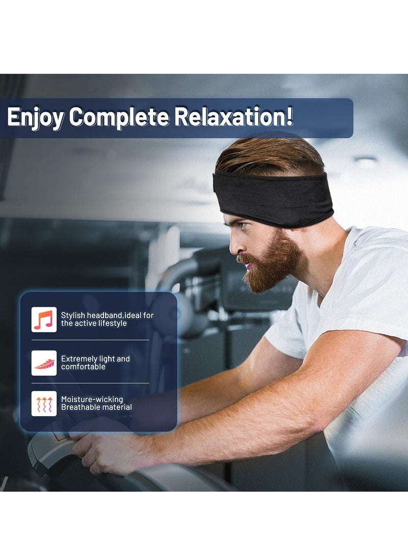 Wireless Headband Sleeping Headphones, Long Playing Sleeping Headphones with Built-in Speaker for Sports, Running, Yoga, Traveling (Black) - Image 3