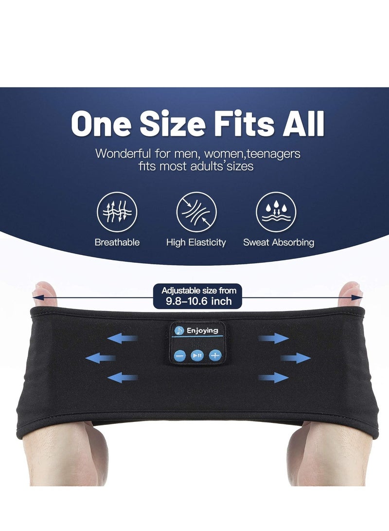 Wireless Headband Sleeping Headphones, Long Playing Sleeping Headphones with Built-in Speaker for Sports, Running, Yoga, Traveling (Black) - Image 4