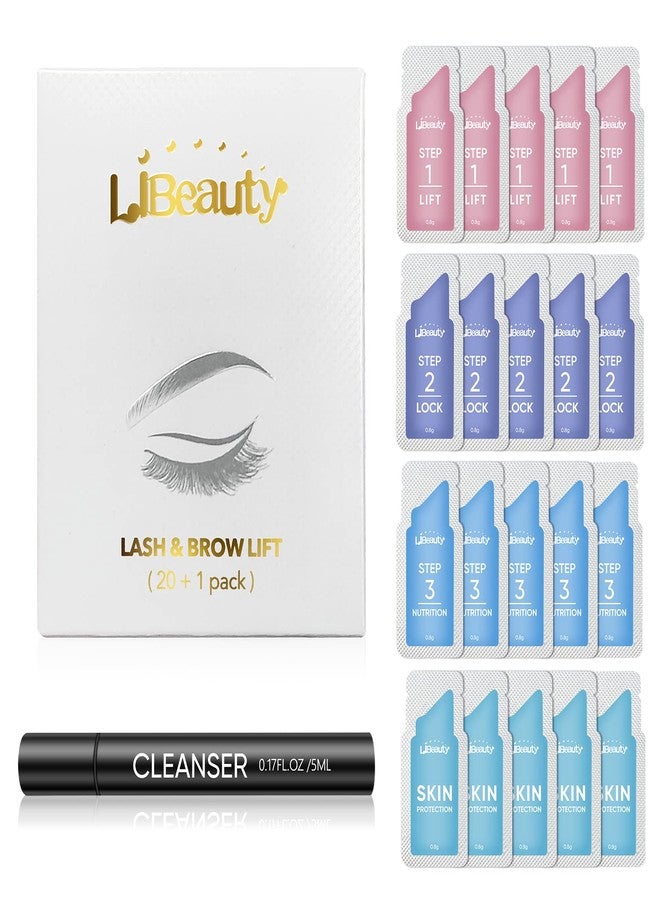 Libeauty Brow Lamination Kit & Lash Lift Kit, 20 Pcs Sachets Individual Packets, Eyelash Perm Solution with Mild Formula - Easy to Use - Image 1