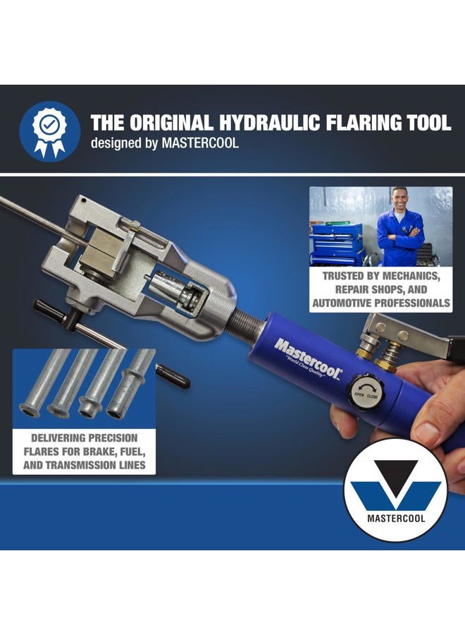 Mastercool 72475-PRC Universal Hydraulic Flaring Tool Set with Tube Cutter, Blue and Silver - Image 2