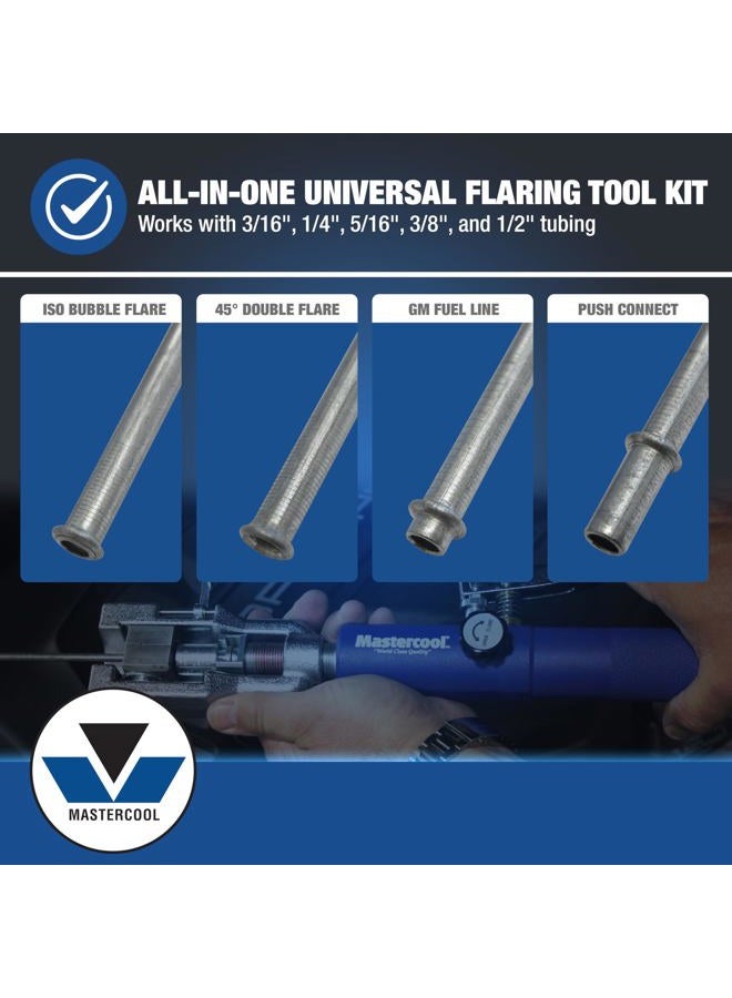 Mastercool 72475-PRC Universal Hydraulic Flaring Tool Set with Tube Cutter, Blue and Silver - Image 4