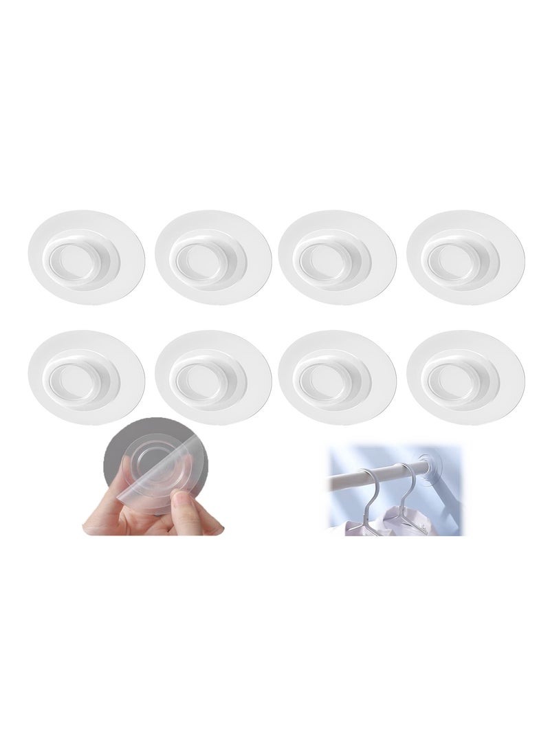 SYOSI, 8pcs Self-Adhesive Shower Curtain Rod Holder, No-Drill Telescopic Pole Support, Multipurpose Wall Mount Tension Retainer, Strong Bearing Capacity - Image 1