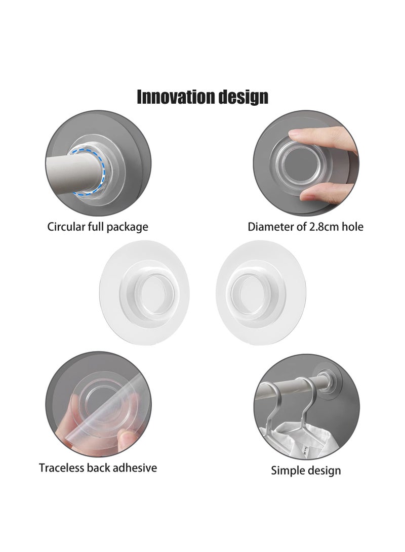 SYOSI, 8pcs Self-Adhesive Shower Curtain Rod Holder, No-Drill Telescopic Pole Support, Multipurpose Wall Mount Tension Retainer, Strong Bearing Capacity - Image 3