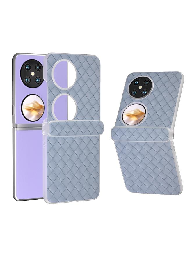 اس-توب جراب لهاتف Huawei Pocket 2 3 في 1، جراب هاتف PU بإطار شفاف غير لامع وملمس منسوج - Image 1