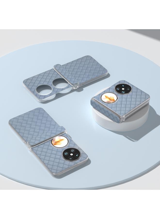 اس-توب جراب لهاتف Huawei Pocket 2 3 في 1، جراب هاتف PU بإطار شفاف غير لامع وملمس منسوج - Image 4