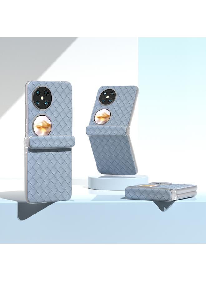 اس-توب جراب لهاتف Huawei Pocket 2 3 في 1، جراب هاتف PU بإطار شفاف غير لامع وملمس منسوج - Image 2