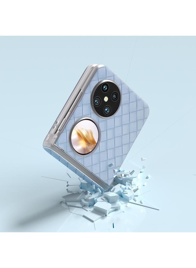 اس-توب جراب لهاتف Huawei Pocket 2 3 في 1، جراب هاتف PU بإطار شفاف غير لامع وملمس منسوج - Image 5