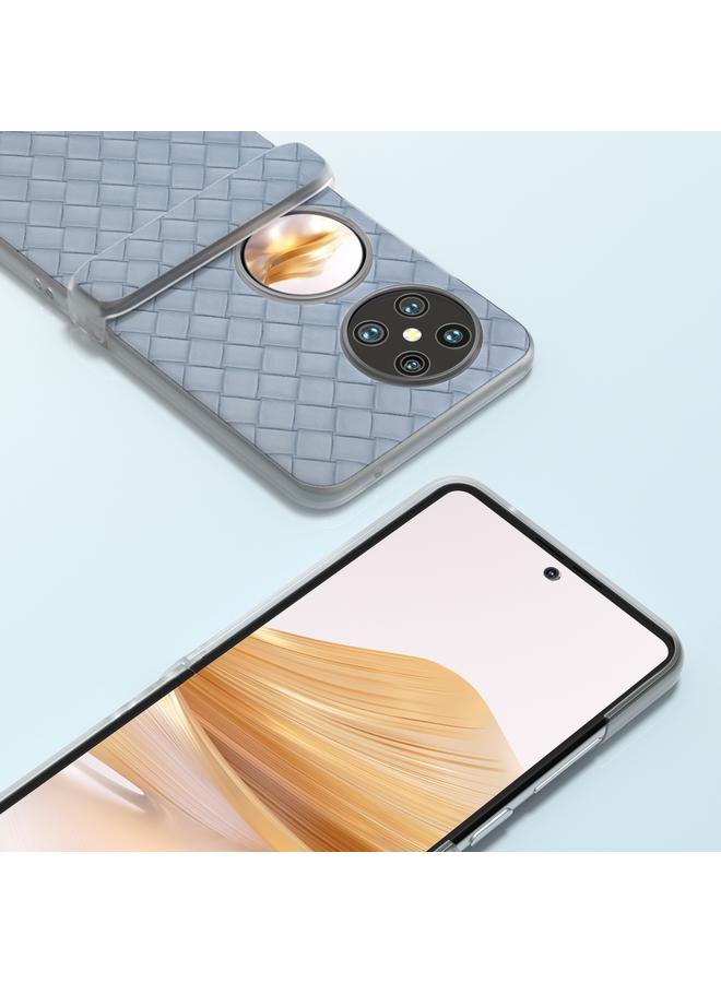 اس-توب جراب لهاتف Huawei Pocket 2 3 في 1، جراب هاتف PU بإطار شفاف غير لامع وملمس منسوج - Image 3